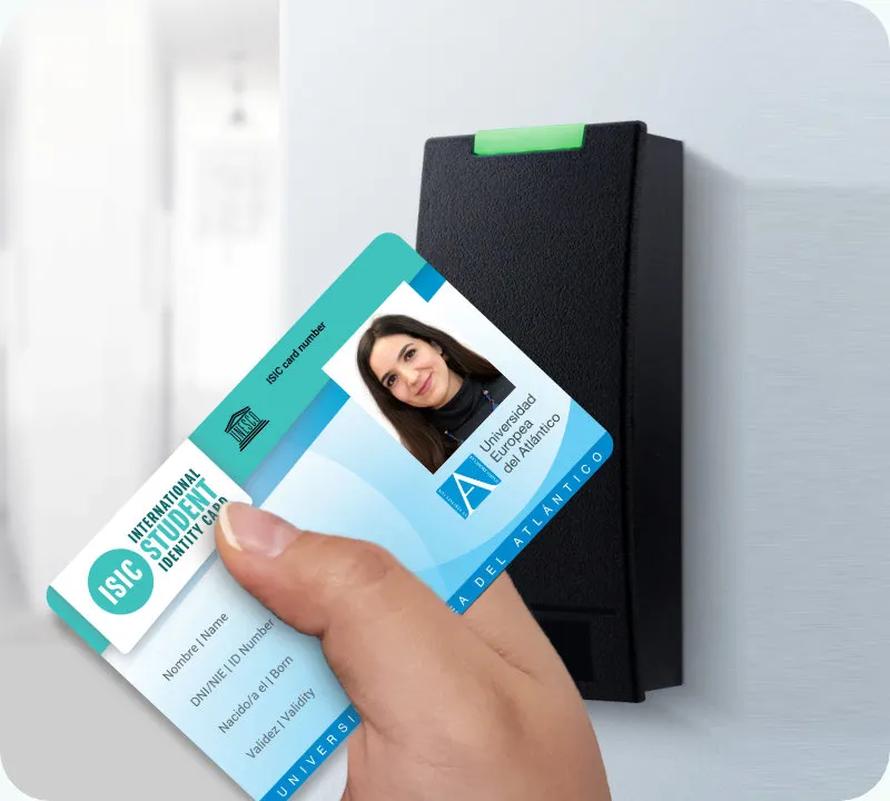 ISIC card tapped on a contactless reader