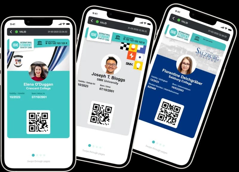 Digital ISIC card on a smartphone